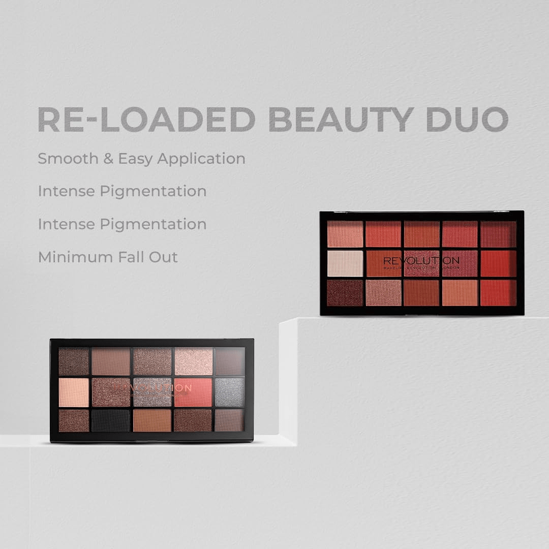 Revolution Reloaded Combo (Reloaded Eyeshadow Combo) Eyeshadow Palette, Create Long - Lasting Eye Makeup Looks, Vegan & Cruelty - Free, 33g - Deals999