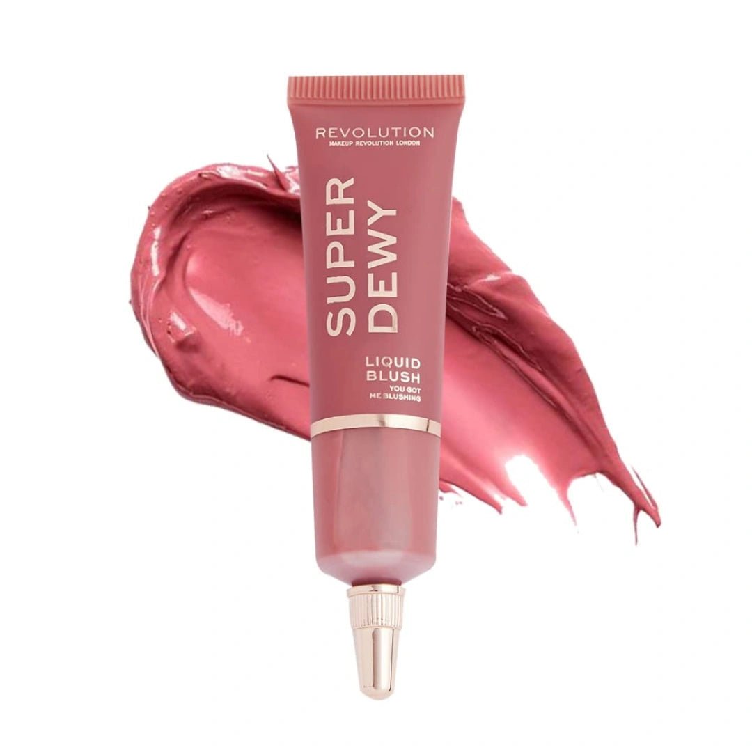 Revolution Superdewy Liquid Blush You Got Me Blushing For Soft Cream Blush Makeup For Cheeks, Long - Wearing, Smudge Proof, Natural - Looking, Dewy Finish, Skin Tint Blush Makeup (Nude Mauve) 15 ml - Deals999