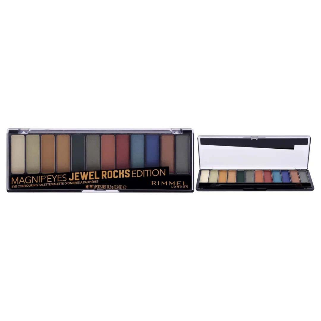 Rimmel London Magnif'Eyes Eyeshadow Palette, 12 Shades, Blendable Formula, Versatile, 009, Jewel Rocks, - Deals999