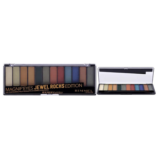 Rimmel London Magnif'Eyes Eyeshadow Palette, 12 Shades, Blendable Formula, Versatile, 009, Jewel Rocks, - Deals999