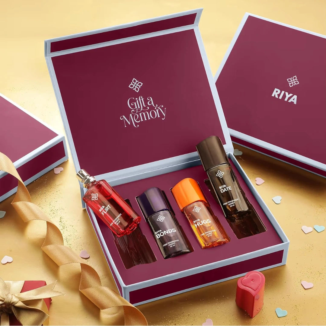 RIYA Gift A Memory Eau De Premium Unisex Perfume Gift Set (4x20ml)