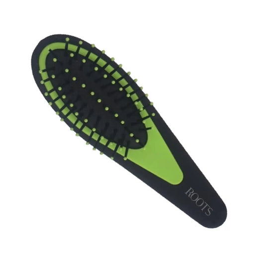ROOTS Truglam Green & Black Hair Brush | Soft Tip Flexible Bristles for Quick Detangling | Prevent Scalp Scraping & Cuticle Damage | For Men & Women | Length - 1.7 Inch, - Deals999