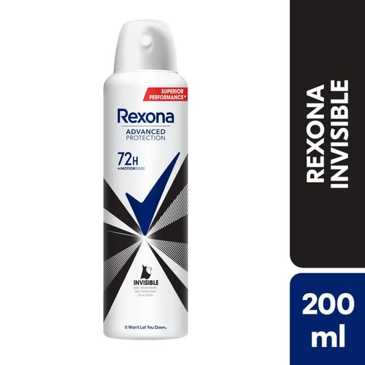 Rexona Invisible Advanced Protection Anti-Perspirant Deodorant for Women | 72H* Odour Protection | 0% Alcohol | Leaves No Marks on Clothes | 200ml