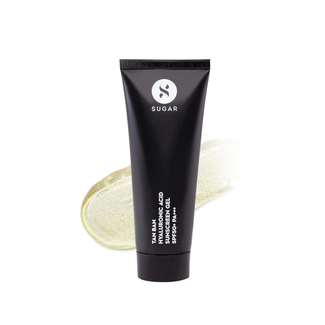 SUGAR Cosmetics Tan Ban Hyaluronic Acid Sunscreen SPF50+ PA+++ Gel |All Skin Non Greasy | Light Weight Formula | 50ml
