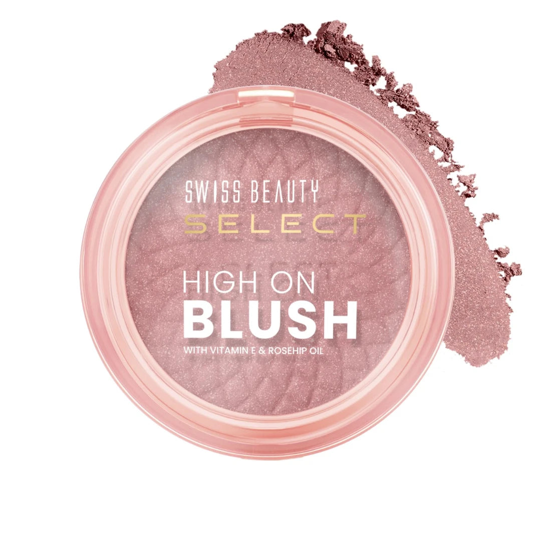 Swiss Beauty Select High on Blush with Natural Matte Finish | Long- Lasting & Non Transferrable stay | Enriched with Vitamin E & Rose oil | Shades- Burnt Rose, 8gm
