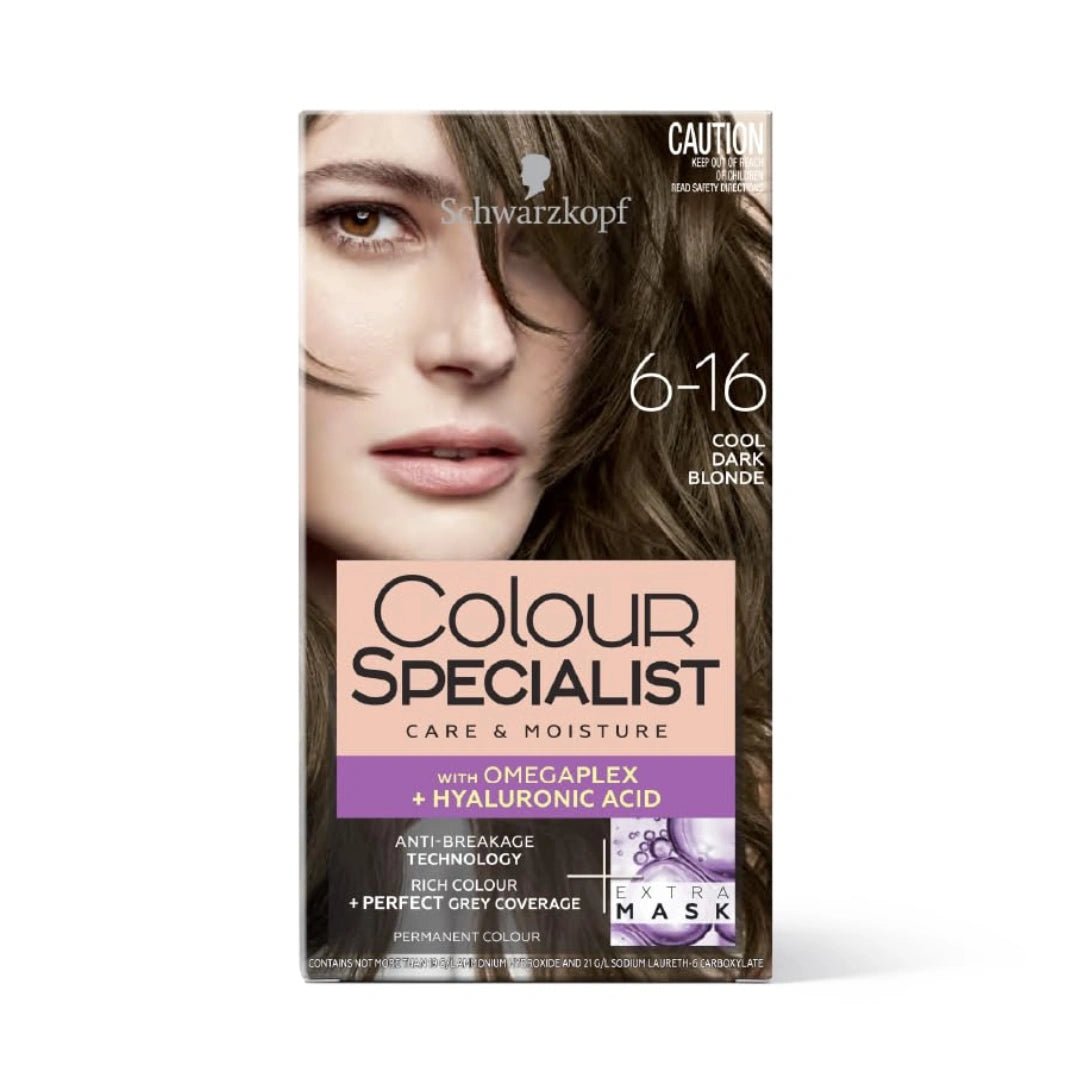 Schwarzkopf Colour Specialist Permanent Hair Colour - 6.16 Cool Dark Blonde (165ml) - Deals999