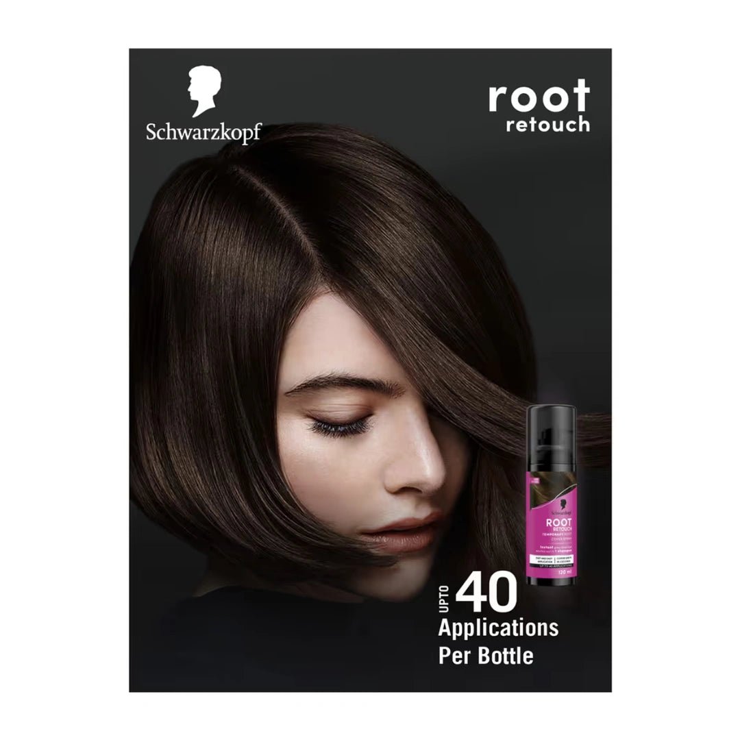 Schwarzkopf Root Retouch Instant Grey Hair Concealer Spray For All Hair Types, Dark Brown, 120ML - Deals999