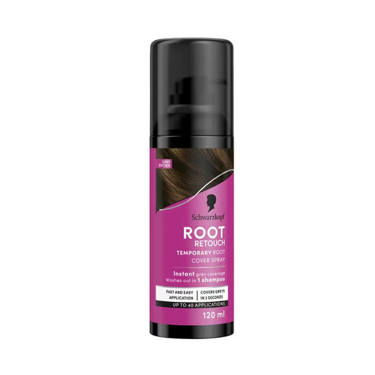 Schwarzkopf Root Retouch Instant Grey Hair Concealer Spray For All Hair Types, Dark Brown, 120ML - Deals999