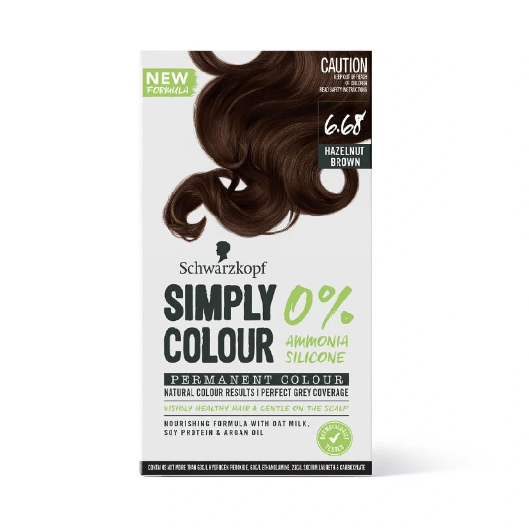 Schwarzkopf Simply Color Permanent Hair Color, 6.68 Hazelnut Brown (142.5ml) - Deals999