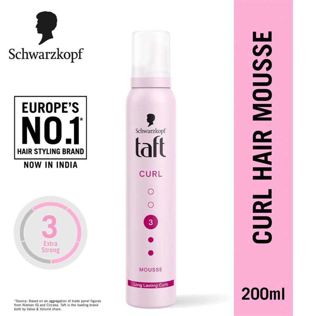Schwarzkopf Taft Curl Hold 3 Hair Mousse, For Long Lasting Curls (200ml) - Deals999
