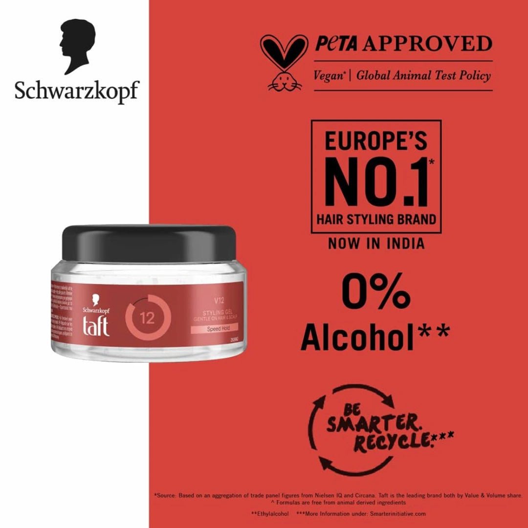 Schwarzkopf Taft Power V12 Hair Gel With Speed Hold (250ml) - Deals999