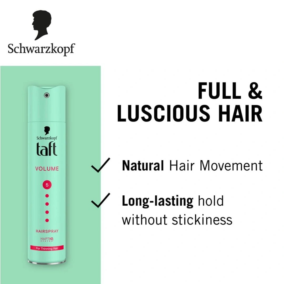Schwarzkopf Taft Volume Hair Spray Hold Level 5, Hair Mousse for Fine and Thinning Hair (250ml) - Deals999