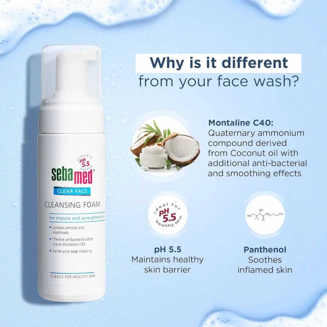 Sebamed Clear Face Cleansing Foam for Acne prone Skin (50ml) - Deals999