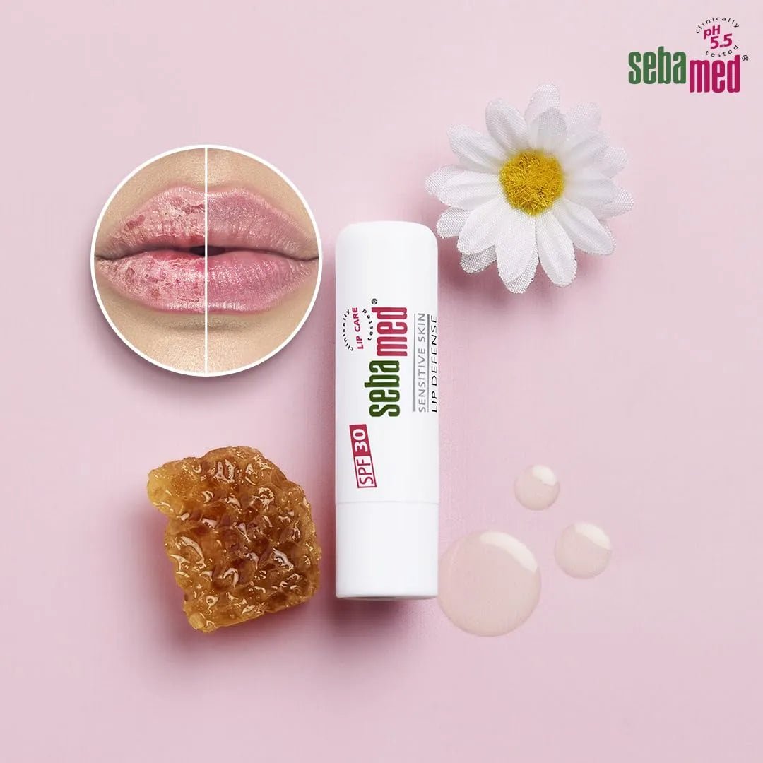 SebaMed Lip Defense Lip Balm With Spf 30 + Vit E | Regenerates Dry, Chapped Lips | Intensive Care With Vit E, Jojoba Oil & Chamomile |Clinically Tested | For Men & Women, 4.8 Gm, White - Deals999