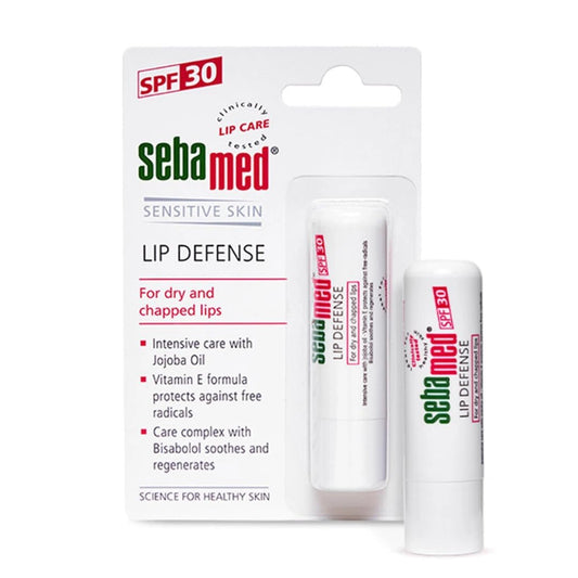 SebaMed Lip Defense Lip Balm With Spf 30 + Vit E | Regenerates Dry, Chapped Lips | Intensive Care With Vit E, Jojoba Oil & Chamomile |Clinically Tested | For Men & Women, 4.8 Gm, White - Deals999
