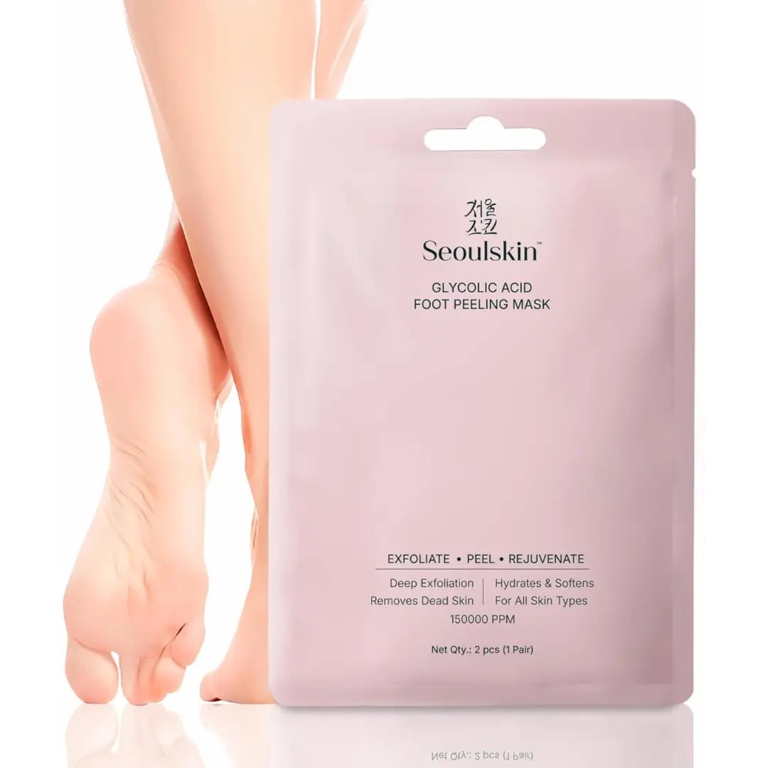 SeoulSkin Glycolic Acid Foot Peeling Mask (1 Pair), Korean Peeling & Exfoliating | Deep Exfoliation with Glycolic Acid, Removes Dead Skin, Cruelty-Free, Foot Peel Off Mask - Deals999