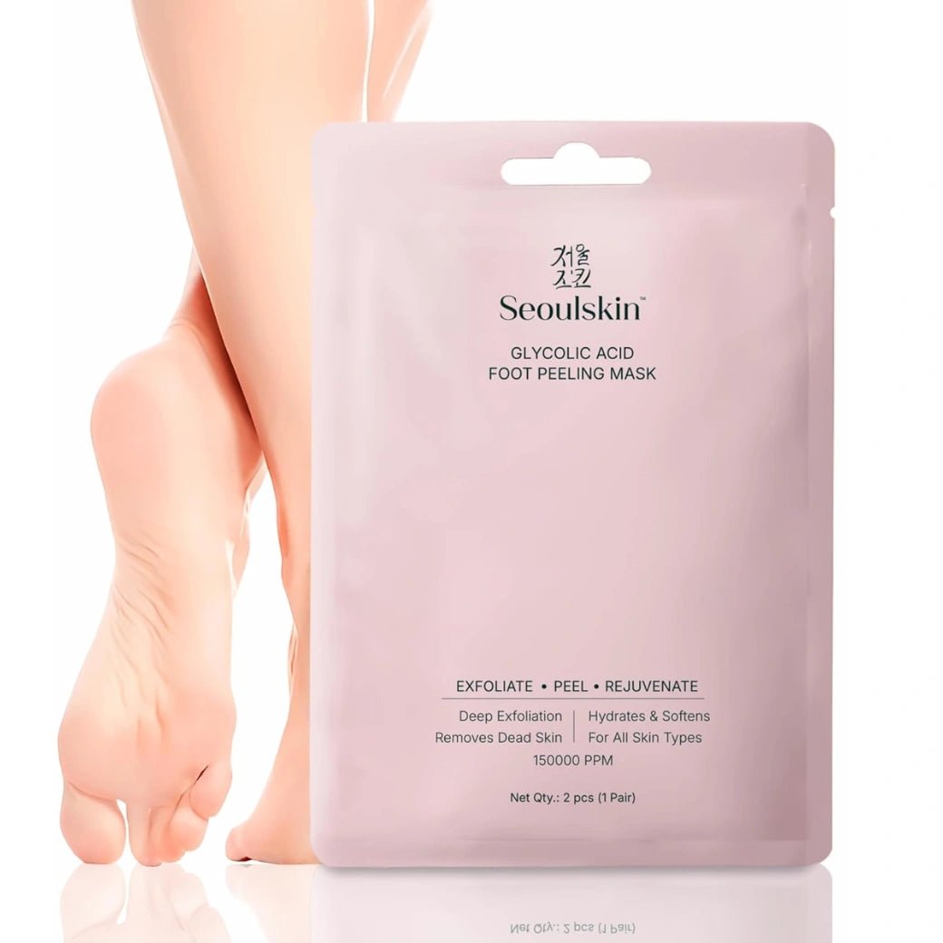 SeoulSkin Glycolic Acid Foot Peeling Mask (1 Pair), Korean Peeling & Exfoliating | Deep Exfoliation with Glycolic Acid, Removes Dead Skin, Cruelty-Free, Foot Peel Off Mask - Deals999