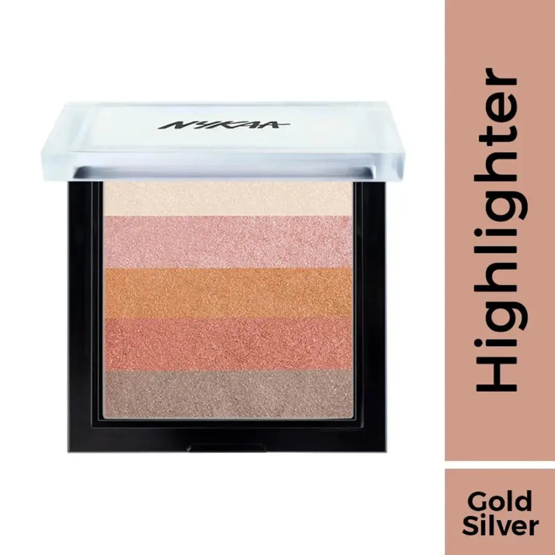 Nykaa Glow Goals! Shimmer Brick Highlighter Palette - Good Old Gold (7.5gm)