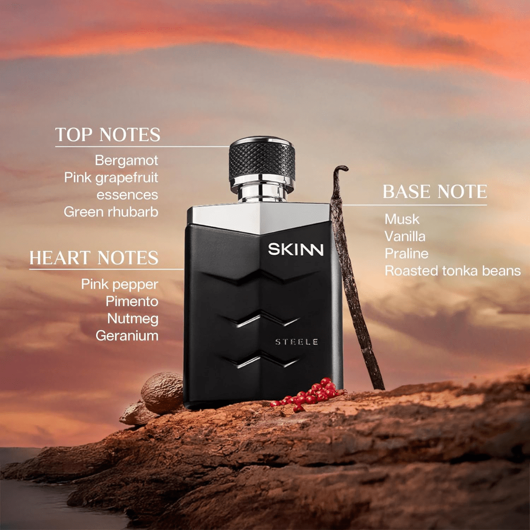 Skinn By Titan , Steele Long Lasting Fresh Edp For Men - 100 Ml Perfume For Men Liquid Eau De Parfum For Men Premium Fragrance Grooming Essentials - Deals999