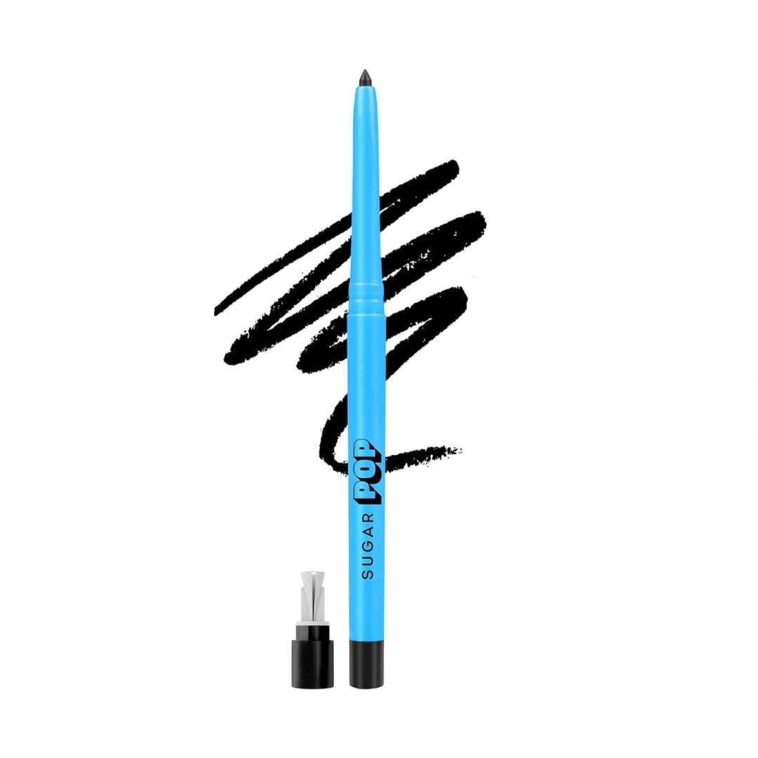 SUGAR POP Pencil Longwear Kajal | Vitamin E & Sunflower Seed | Smudge-Proof | Long-Lasting | Velvet Finish | 0.3Gms - 01 Black Pack of 1