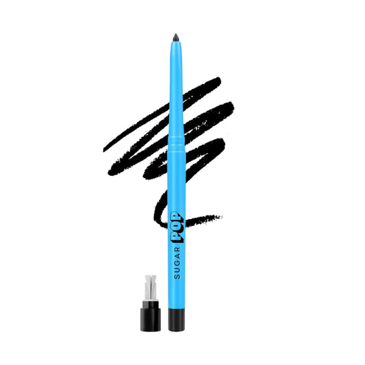 SUGAR POP Pencil Longwear Kajal | Vitamin E & Sunflower Seed | Smudge-Proof | Long-Lasting | Velvet Finish | 0.3Gms - 01 Black Pack of 1