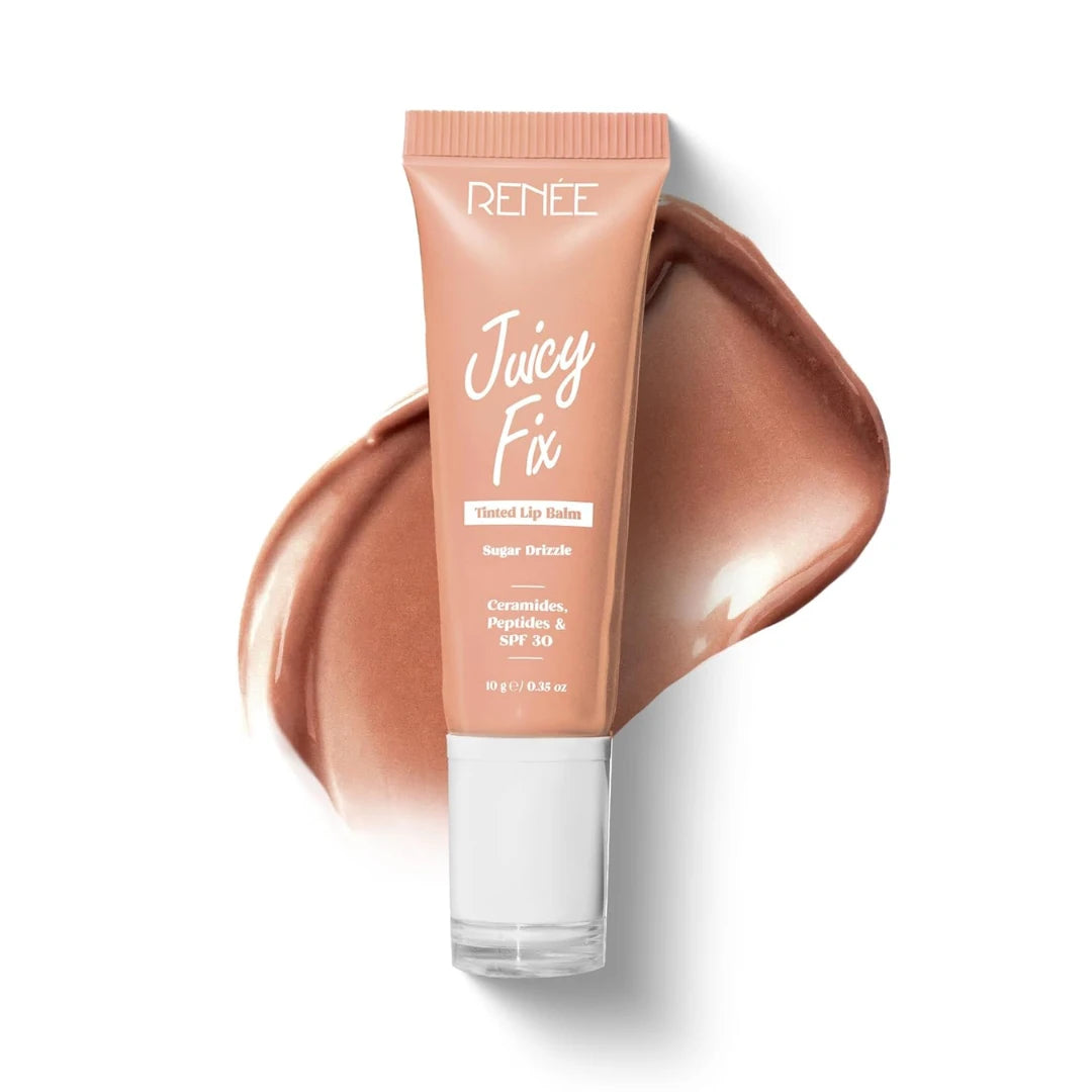 RENEE Juicy Fix Tinted Lip Balm | Shiny, Glossy Finish | Protects Lips With SPF 30 | Repairs & Nourishes Dry, Flaky Lips | With Peptides, Ceramides & Hyaluronic Acid | 10 g