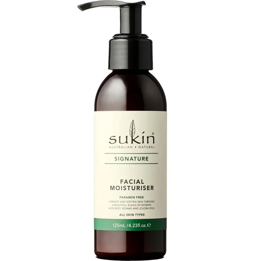 Sukin Signature Facial Moisturiser | Face Moisturiser for Normal to Combination Skin | Hydrates, Softens & Improves Skin Texture | Enriched with Aloe Vera, Rosehip & Jojoba Oils | Lightweight Fast - Absorbing Formula | 100% Vegan & Cruelty - Free | 125ml - Deals999