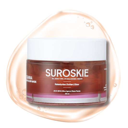 SUROSKIE Rosanna Rose Instant Glow Face Mask 50ml | With Rose & Aloe vera | For Cleans Pores & Dark Spot | Spa Glow at Home | Facial In a Jar |... - Deals999