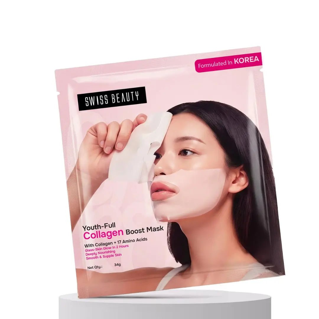 Swiss Beauty Care Youth-Full Collagen Boost Mask | Glass-Skin In 2 Hours | With Collagen & 17 Amino Acids | Plumps & Hydrates | 34g - Deals999