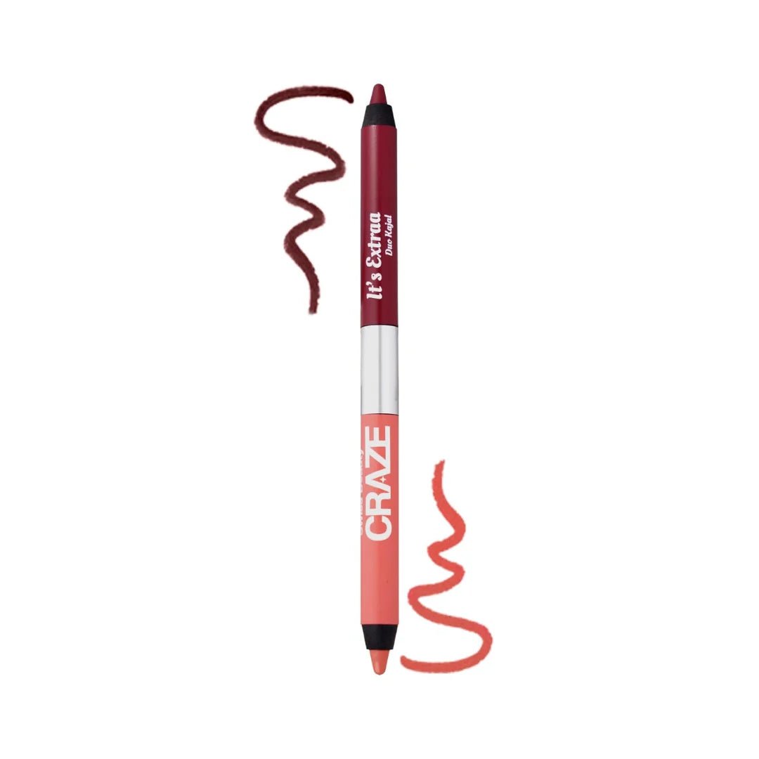 SWISS BEAUTY CRAZE It's Extraa Duo Matte Pencil Kajal with Vitamin E | 2 - in - 1 Shades | Highly Pigmented | Smudge - Proof | With Precise Tip | Shade - Deals999