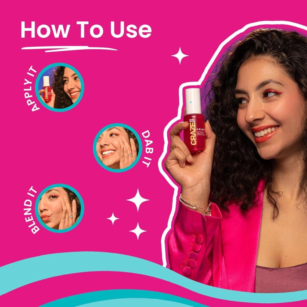 Swiss Beauty CRAZE Pore Minimising Tinted Primer & Glow Moisturiser | 2 - in - 1 Moisturiser & Primer with Moringa and Japonica seed oil| Perfect Makeup Base | 27gm - Deals999
