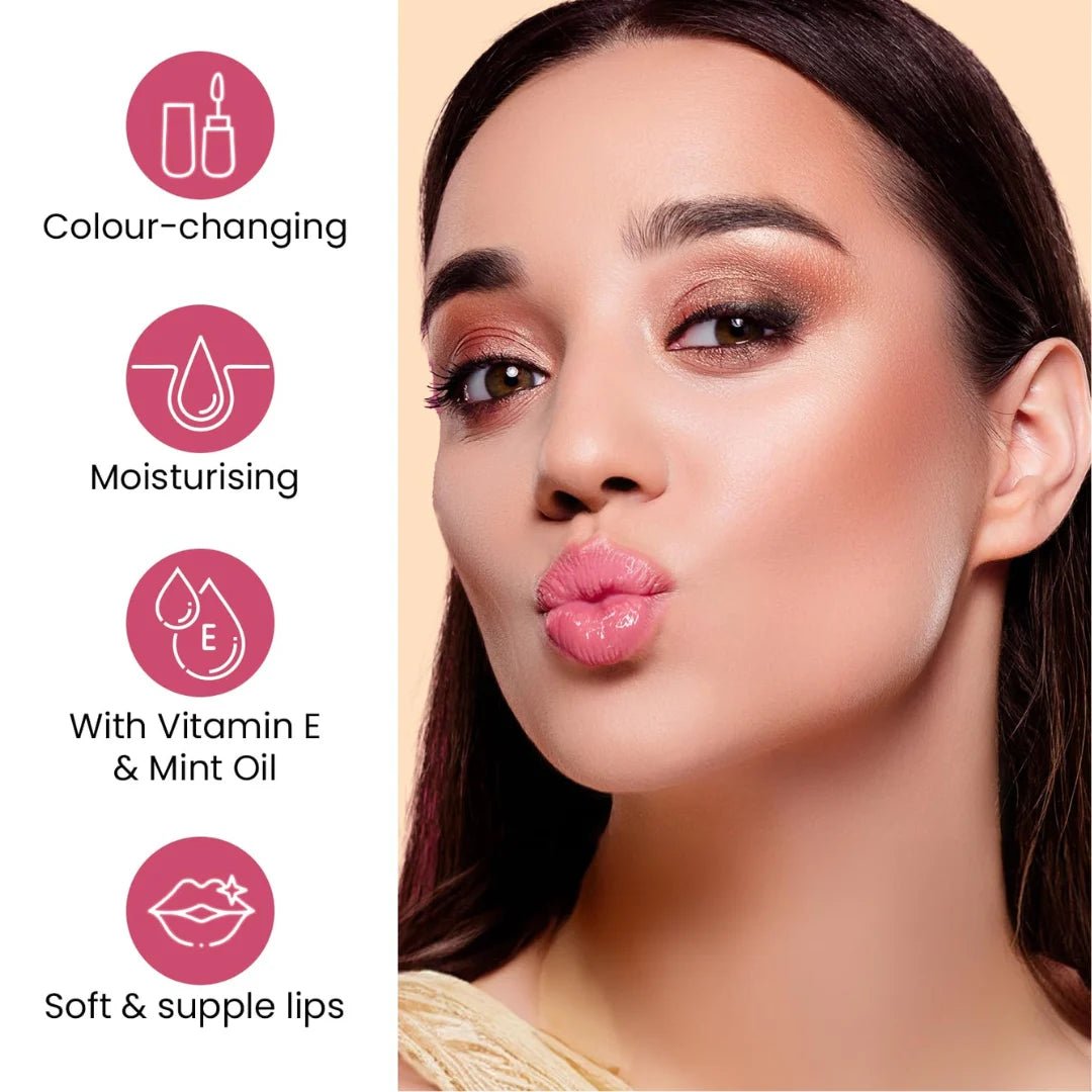 Swiss Beauty Moist Heist Lip Oil | Colour - Changing | With Vitamin E & Mint Oil | Nourish & Protect | Shade - 1: Berry Robbery, 4.8g - Deals999