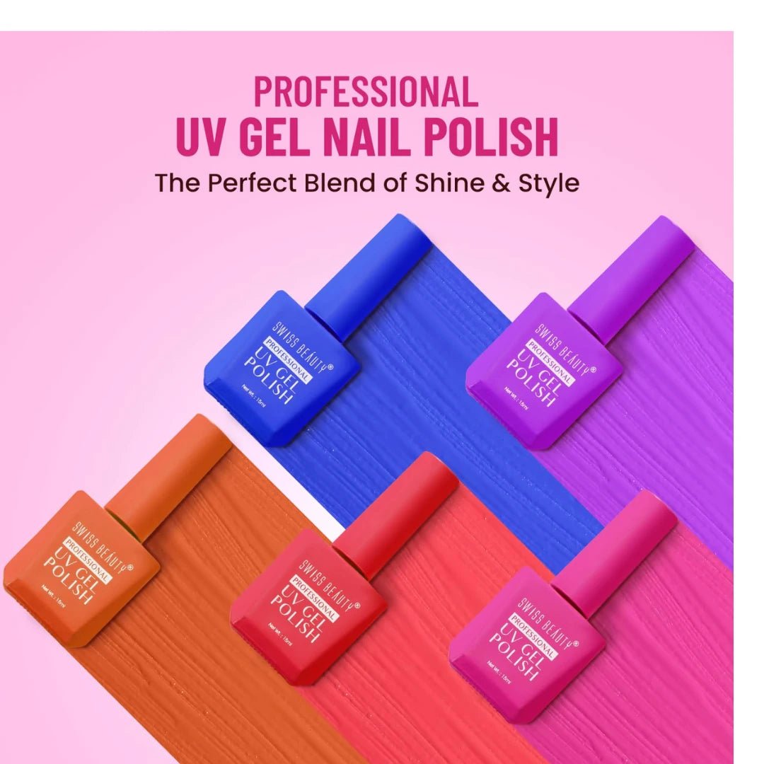 Swiss Beauty Professional UV Gel Nail Polish, Lasts Upto 21 Days, Super Glossy Finish, Non - Chipping, Non - Smudging, Quick Drying Nail Polish, Shade - 34, 15 ml - Deals999