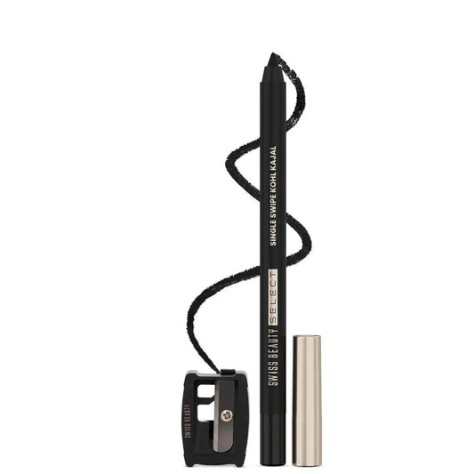 SWISS BEAUTY Select Single Swipe High Impact Kohl Cream Matte Kajal for women | With In - Built Smudger | 16 - Hour Stay | Shade, 1.2G |, Black - Deals999