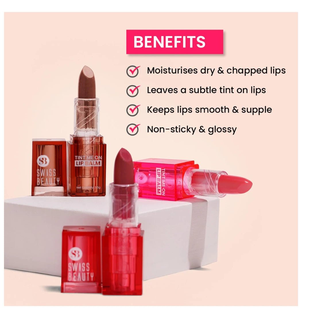 Swiss Beauty Tint Me On Lip Balm | Moisturises lips | Tinted Lip Balm | Shade - Cupcake Pink, 3.5gm - Deals999