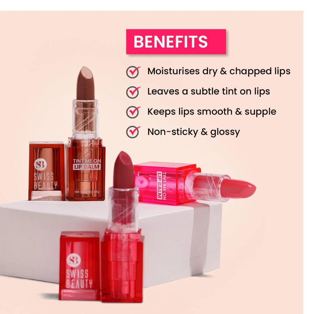 Swiss Beauty Tint Me On Lip Balm | Moisturises lips | Tinted Lip Balm | Shade - Mauve Muffin, 3.5gm - Deals999