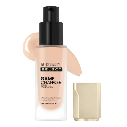 Swiss Beauty Select Game Changer Serum Lightweight Foundation | With Natural and Dewy finish | Shade- Creamy Vanilla, 30gm |
