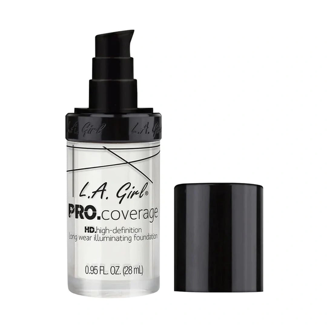 L.A. Girl PRO Coverage Illuminating Foundation – Dewy Finish Liquid Makeup for Glowing Skin, Long-Lasting & Hydrating Base for Dry to Normal Indian Skin, 28ml (White)