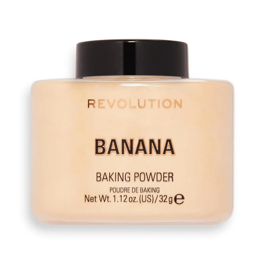 Makeup Revolution, Banana Loose Powder, Makeup Setting Powder, Gives Brighten & Glowing Skin, Provides Long-Lasting Coverage, Reduces Shine for Medium to Dark Skin Tones - 32g