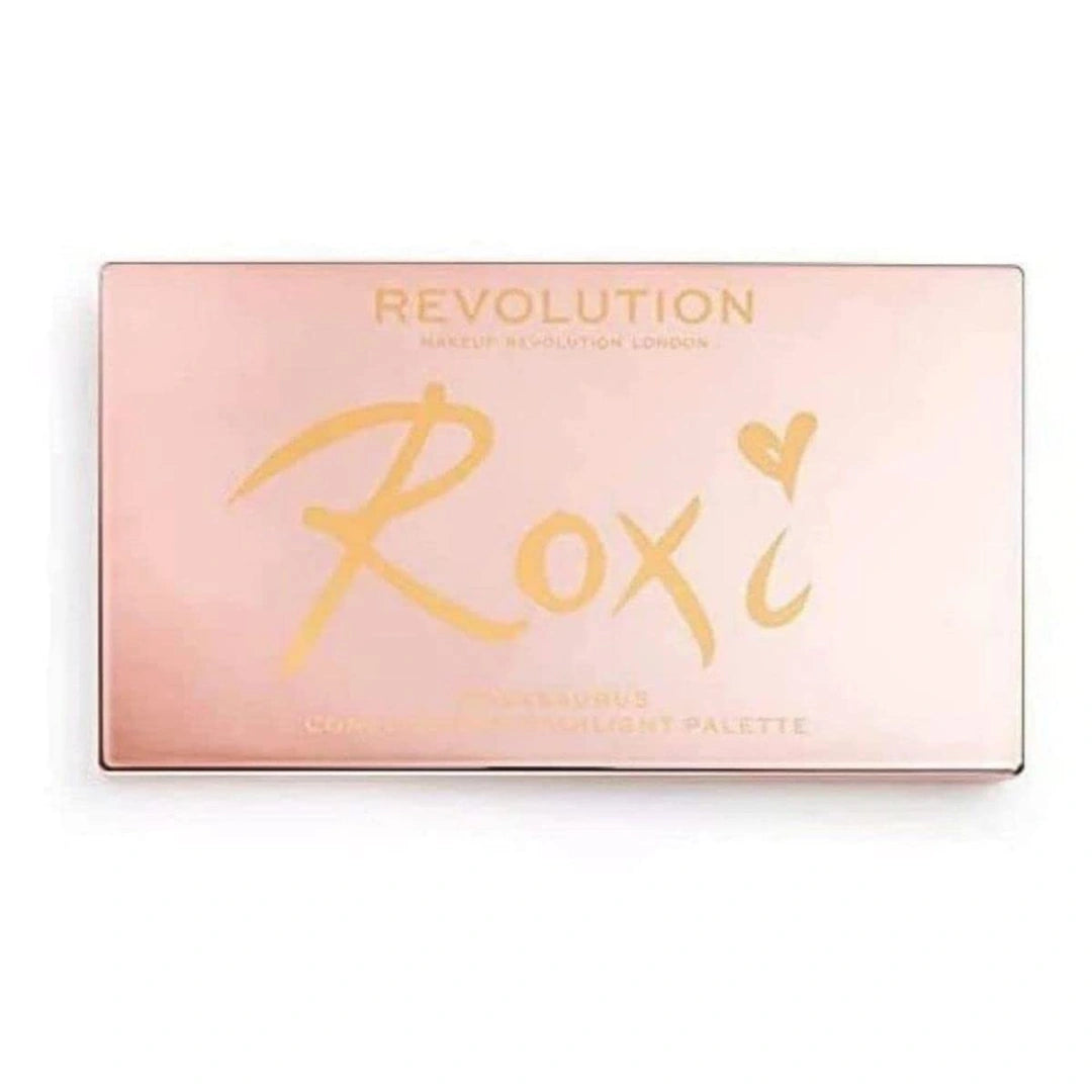 Revolution X Roxxsaurus Highlight & Contour Palette | 4 Highlighters & 4 Contour Shades for All Skin Tones | Blendable, Travel-Friendly, Vegan & Cruelty-Free