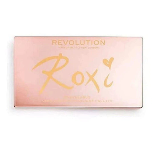 Revolution X Roxxsaurus Highlight & Contour Palette | 4 Highlighters & 4 Contour Shades for All Skin Tones | Blendable, Travel-Friendly, Vegan & Cruelty-Free