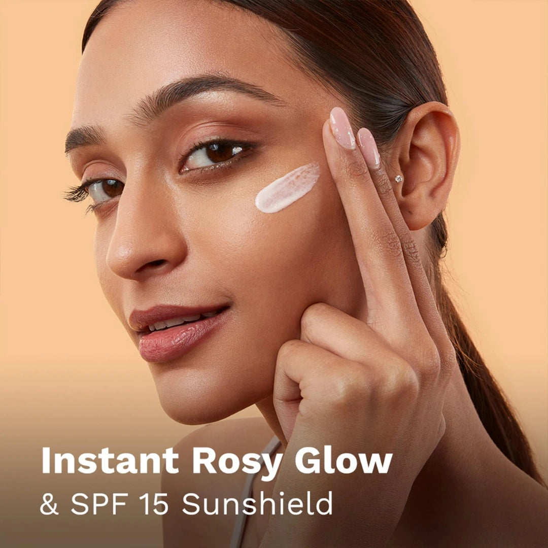 Pilgrim Illuminating Moisturizer Cream For Face | For Instant Rosy Glow & Spf 15 | Non-Greasy Highlighter With Pink Pearl Finish | Enriched With Australian Kakadu Plum | All Skin Types 30Ml