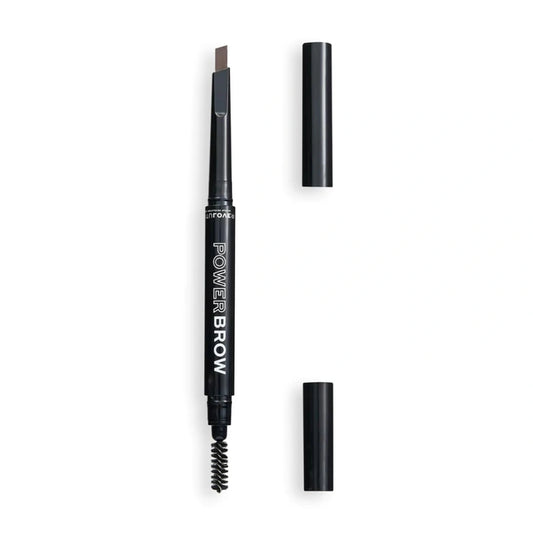 Revolution Relove Power Brow Pencil Dark Brown | Precision Brow Pencil with Spoolie | Fill, Shape & Define Naturally | Smooth Long-Stay Formula | Perfect for Dark Hair Tones | Vegan