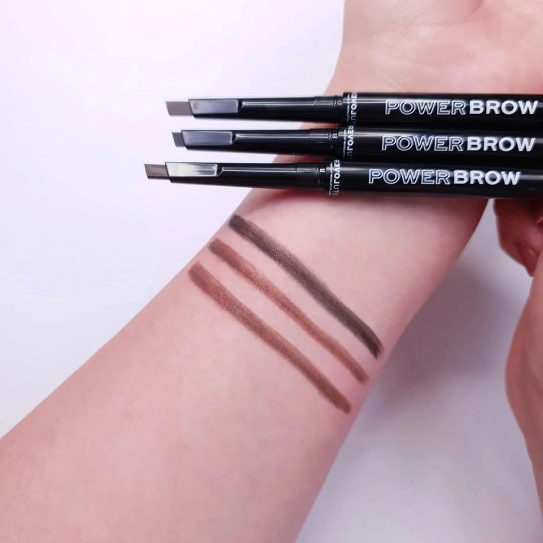 Revolution Relove Power Brow Pencil Dark Brown | Precision Brow Pencil with Spoolie | Fill, Shape & Define Naturally | Smooth Long-Stay Formula | Perfect for Dark Hair Tones | Vegan