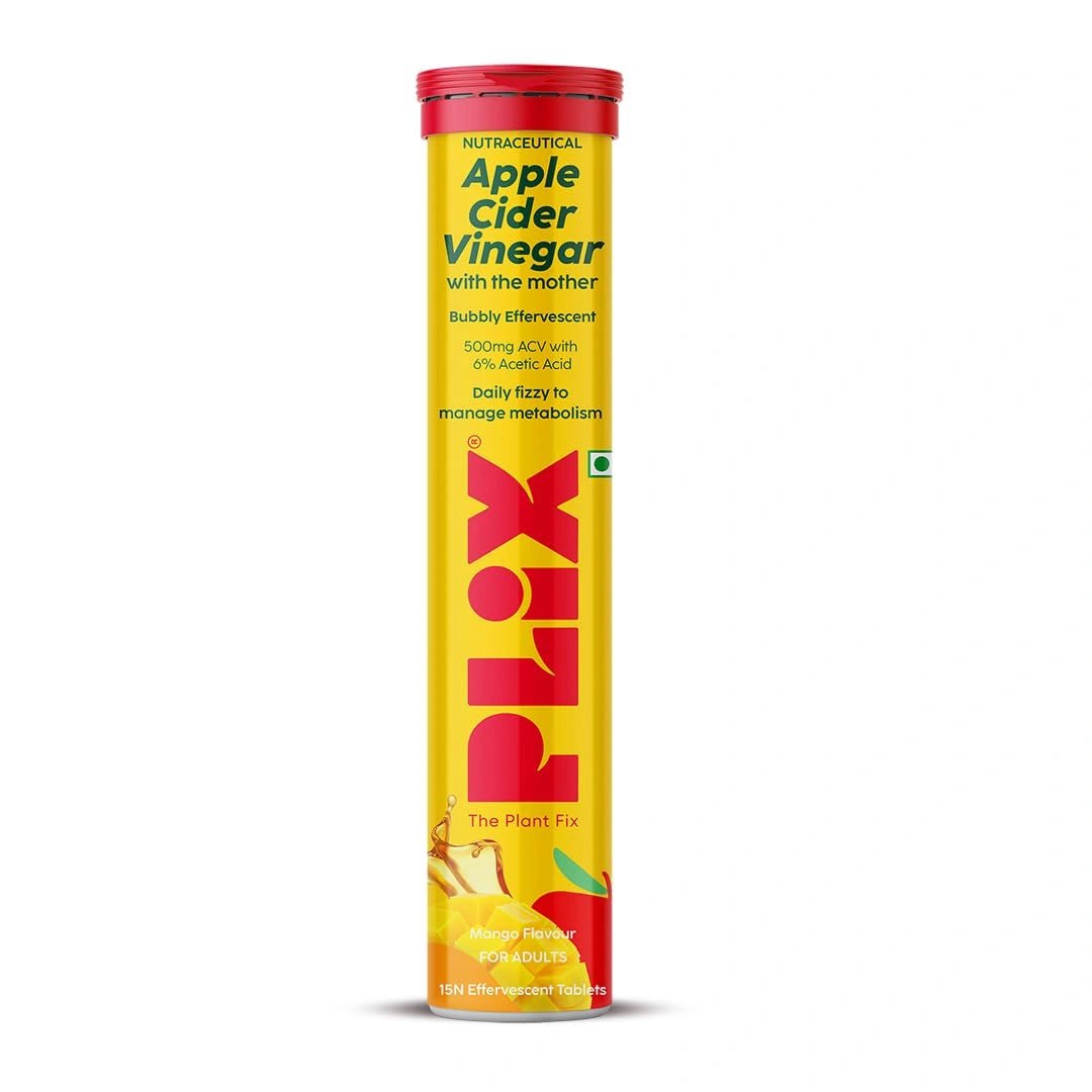 THE PLANT FIX Apple Cider Vinegar Effervescent Tablet ( Mango) Pack of 1 (15 tablets) - Deals999