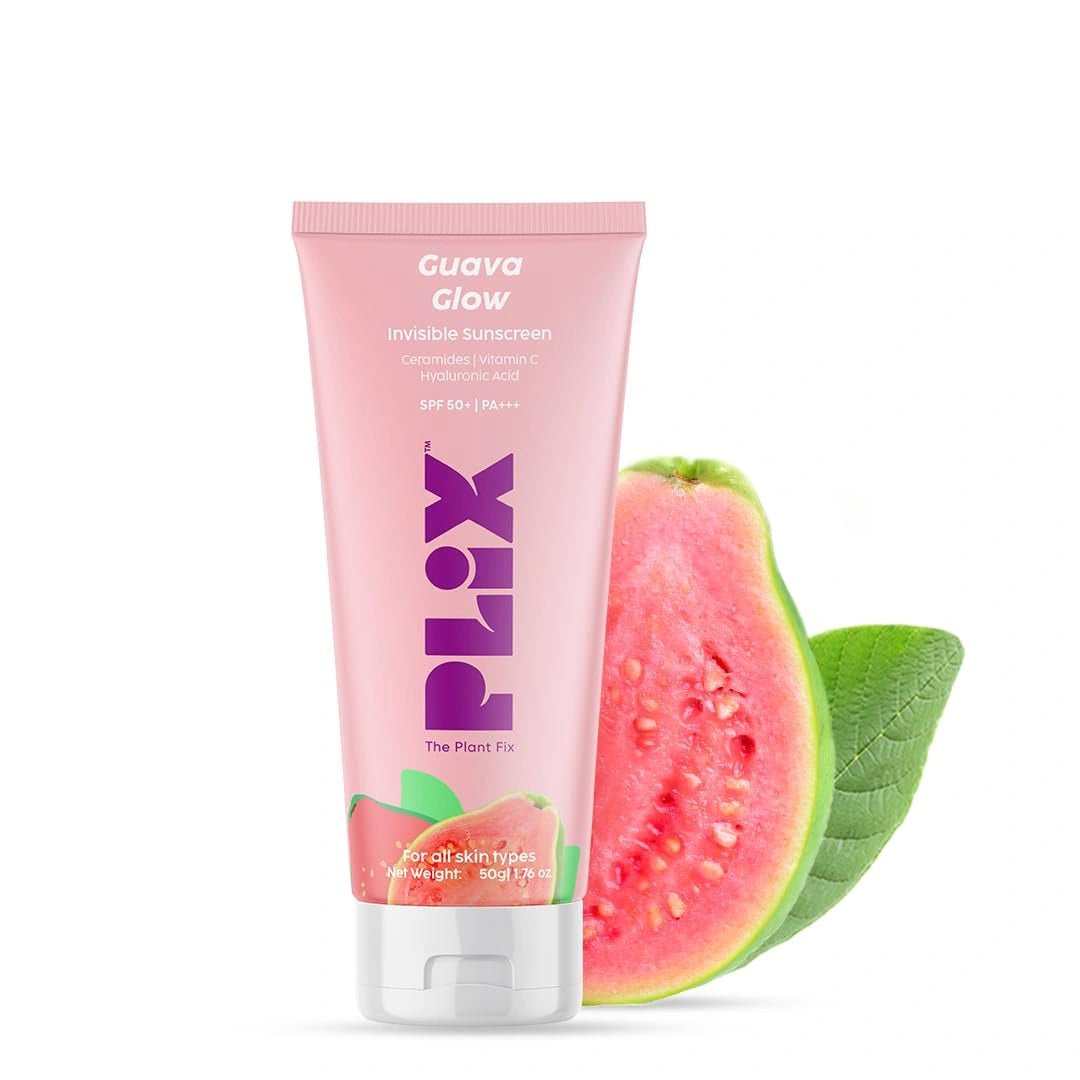 The Plant Fix Plix Spf 50+ Guava Glow Invisible Sunscreen For All Skin Type 50g - Deals999