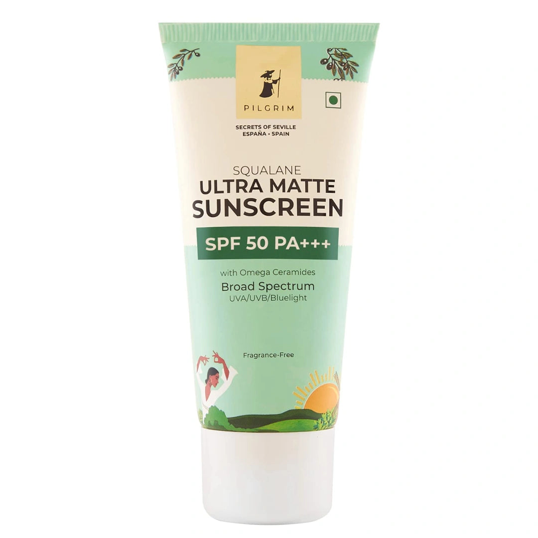Pilgrim Squalane ULTRA MATTE SUNSCREEN SPF 50 PA+++ for women & men (50g)