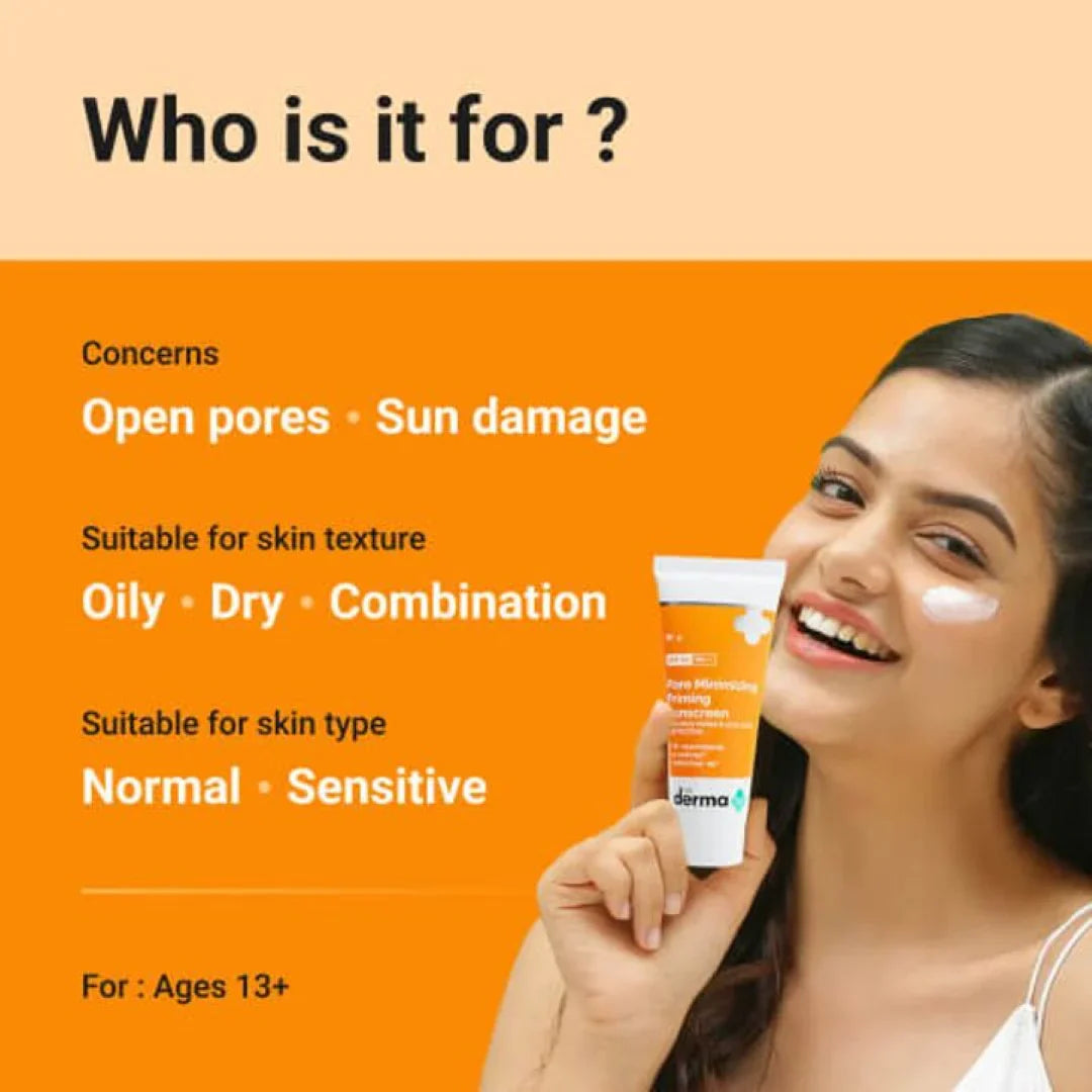 The Derma Co Pore Minimizing Priming Sunscreen with SPF 50 & PA+++ 50g