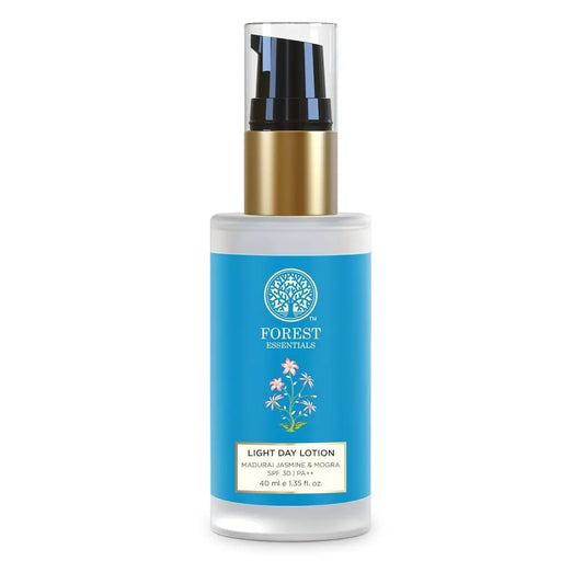 Forest Essentials Light Day Lotion Madurai Jasmine & Mogra with SPF 30 PA++ | Ayurvedic Moisturiser for Combination Skin | Hydrating Face Lotion with Sun Protection 40ml