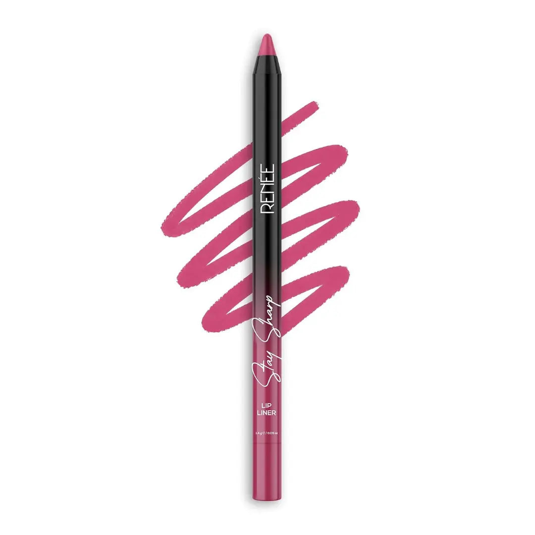 RENEE Stay Sharp Lip Liner- Pink Aura | Creamy, Matte Lip Liner, Rich Pigment | Waterproof & Smudge-Resistant, Non-Drying & Long-Lasting | Easy Glide, One-Swipe Application | 1.4g